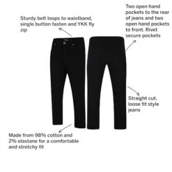 Bigdude Loose Fit Straight Cut Stretch Jeans Black -Kenn Clothing Shop 03c1bb67 annotated20imgagery2030.03