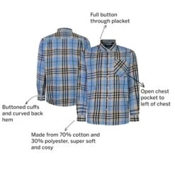 Bigdude Summer Long Sleeve Flannel Shirt Blue -Kenn Clothing Shop 04296a23 112