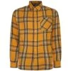 Bigdude Summer Long Sleeve Flannel Shirt Yellow