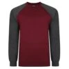 Bigdude Contrast Raglan Crew Neck Jumper Burgundy -Kenn Clothing Shop 0f71f3e6 bd22jmp06 10 burgundy 1