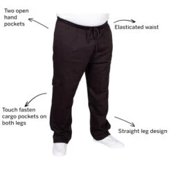 Bigdude Straight Leg Cargo Joggers Black -Kenn Clothing Shop 1315326c 016