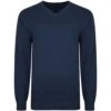 Bigdude Plain V Neck Knitted Jumper Navy -Kenn Clothing Shop 18310fd7 v neck20jumper navy 1