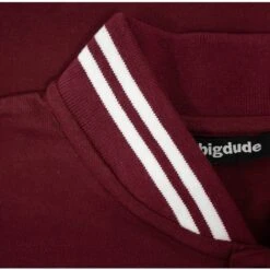 Bigdude Grandad Tipped Collar Polo Shirt Burgundy -Kenn Clothing Shop 18cbb03f img 7521