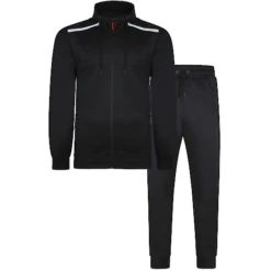 Bigdude Contrast Tricot Hooded Tracksuit Black