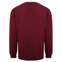 Bigdude Plain Crew Neck Knitted Jumper Burgundy -Kenn Clothing Shop 2fa221c4 bd21jmp01 10 back