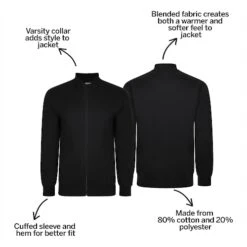 Bigdude Zip Thru Baseball Jacket Black -Kenn Clothing Shop 30f89ced bd21jck1520blakc