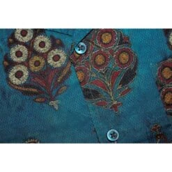 Bigdude Relaxed Collar Peacock Print Short Sleeve Shirt Denim -Kenn Clothing Shop 320c51f1 bd23ss03 07 1