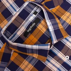 Bigdude Short Sleeve Check Shirt Orange -Kenn Clothing Shop 332b4dc9 img 8838