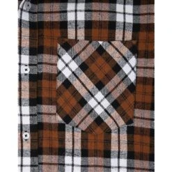 Bigdude Long Sleeve Flannel Shirt Brown -Kenn Clothing Shop 3349d797 bd22ls15 12 brown detail