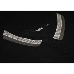 Bigdude Jacquard Contrast Pique Polo Shirt Black -Kenn Clothing Shop 45b12686 img 1477