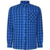 Bigdude Gingham Long Sleeve Shirt Blue -Kenn Clothing Shop 48550593 bd23ls07 04 1