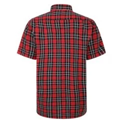 Bigdude Button Down Short Sleeve Check Shirt Red -Kenn Clothing Shop 4d20d545 bd23ss09 04 2