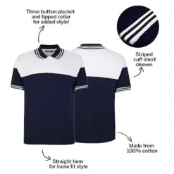 Bigdude Cut & Sew Pique Polo Shirt Navy -Kenn Clothing Shop 510b9d78 bd23p0420dark