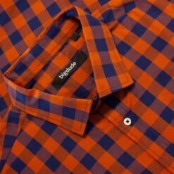 Bigdude Gingham Long Sleeve Shirt Orange -Kenn Clothing Shop 528e28e4 img 8829