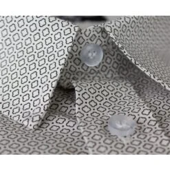 Bigdude Short Sleeve Cotton Woven Abstract Design Shirt White/Back 11 Bigdude Short Sleeve Cotton Woven Abstract Design Shirt White/Back -Kenn Clothing Shop 55dd77ce collar