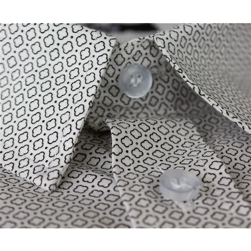 Bigdude Short Sleeve Cotton Woven Abstract Design Shirt White/Back 5 Bigdude Short Sleeve Cotton Woven Abstract Design Shirt White/Back - Image 4