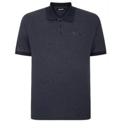 Bigdude Buttoned Pocket Polo Shirt Navy Marl