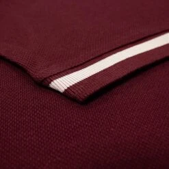Bigdude Contrast Stripe Placket With Tipped Cuff Polo Shirt Burgundy -Kenn Clothing Shop 5d5d6f39 img 8447