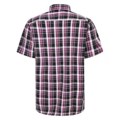 Bigdude Button Down Short Sleeve Check Shirt Purple -Kenn Clothing Shop 617bc62f bd23ss09 05 2