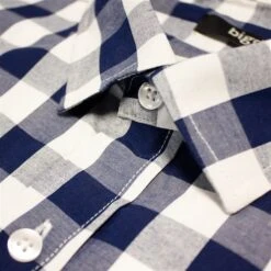 Bigdude Gingham Short Sleeve Shirt Navy -Kenn Clothing Shop 6b05e342 img 8819