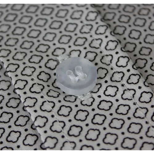 Bigdude Short Sleeve Cotton Woven Abstract Design Shirt White/Back 6 Bigdude Short Sleeve Cotton Woven Abstract Design Shirt White/Back - Image 5