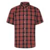 Bigdude Button Down Short Sleeve Check Shirt Light Red -Kenn Clothing Shop 80754395 bd23ss09 07 1
