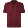 Bigdude Geometric Print Polo Shirt Burgundy