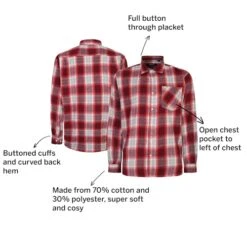 Bigdude Summer Long Sleeve Flannel Shirt Red -Kenn Clothing Shop 83ae4e8e 113