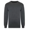 Bigdude Plain Crew Neck Knitted Jumper Charcoal -Kenn Clothing Shop 8411a22e bd21jmp01 07 front