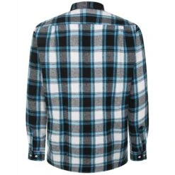 Bigdude Long Sleeve Check Flannel Shirt Light Blue -Kenn Clothing Shop 84d69491 bd23ls04 02 2