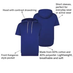 Bigdude Short Sleeve Hoody Cobalt Blue -Kenn Clothing Shop 85e8ca34 0