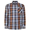 Bigdude Long Sleeve Check Shirt Orange