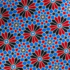 Bigdude Retro Flower Print Long Sleeve Poplin Shirt Blue/Red -Kenn Clothing Shop 90c6f0be img 8728