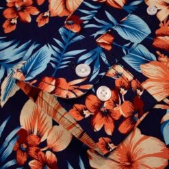 Bigdude Floral Long Sleeve Poplin Shirt Navy -Kenn Clothing Shop 9372cb6b img 8772