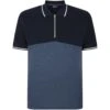Bigdude Colour Block Zipped Polo Shirt Navy/Denim -Kenn Clothing Shop 9580de88 bd23p16 02