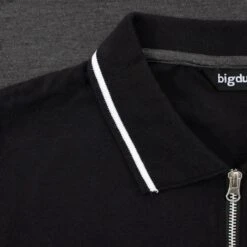 Bigdude Colour Block Zipped Polo Shirt Black/Charcoal -Kenn Clothing Shop 99138b31 img 8682