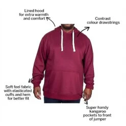 Bigdude Essentials Pullover Hoody Burgundy -Kenn Clothing Shop 9e786dec bd19bh20red
