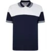 Bigdude Cut & Sew Pique Polo Shirt Navy