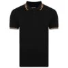 Bigdude Designer Tipped Polo Shirt Black
