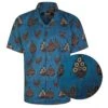 Bigdude Relaxed Collar Peacock Print Short Sleeve Shirt Denim -Kenn Clothing Shop a5814916 bd23ss0320 20denim