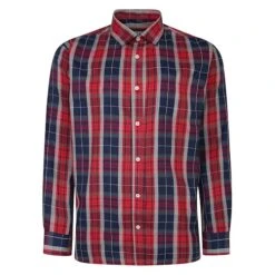 Bigdude Long Sleeve Check Shirt Red