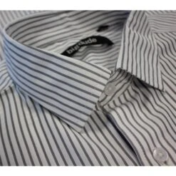 Bigdude Striped Short Sleeve Shirt Grey/White -Kenn Clothing Shop aeacf800 img 8796