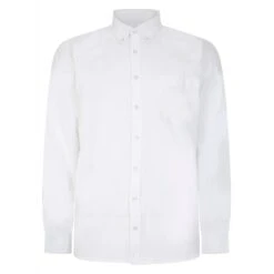 Bigdude Button Down Oxford Long Sleeve Shirt White