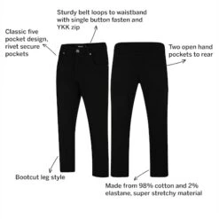 Bigdude Bootcut Stretch Jeans Black -Kenn Clothing Shop b1e081c6 12