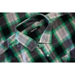 Bigdude Summer Long Sleeve Flannel Shirt Green -Kenn Clothing Shop b1eb2a89 bd23ls01 13