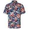 Bigdude Floral Short Sleeve Poplin Shirt Navy -Kenn Clothing Shop b94f4c57 bd23ss11 02 1