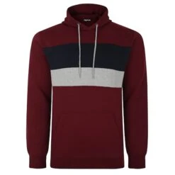 Bigdude Colour Block Hoody Burgundy