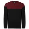 Bigdude Colour Block Jumper Black/Burgundy -Kenn Clothing Shop b9ec7f76 bd23jemp01 10 1