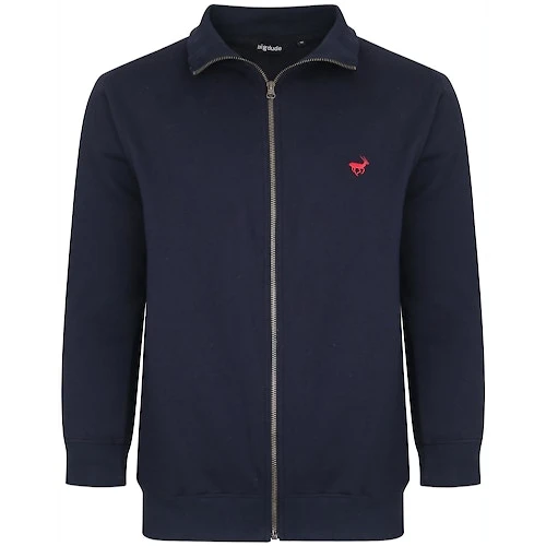 Bigdude Funnel Neck Full Zip Sweatshirt Navy 3 Bigdude Funnel Neck Full Zip Sweatshirt Navy