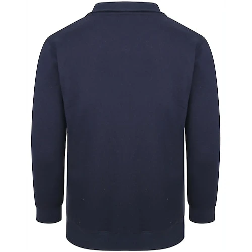 Bigdude Funnel Neck Full Zip Sweatshirt Navy 4 Bigdude Funnel Neck Full Zip Sweatshirt Navy - Image 2
